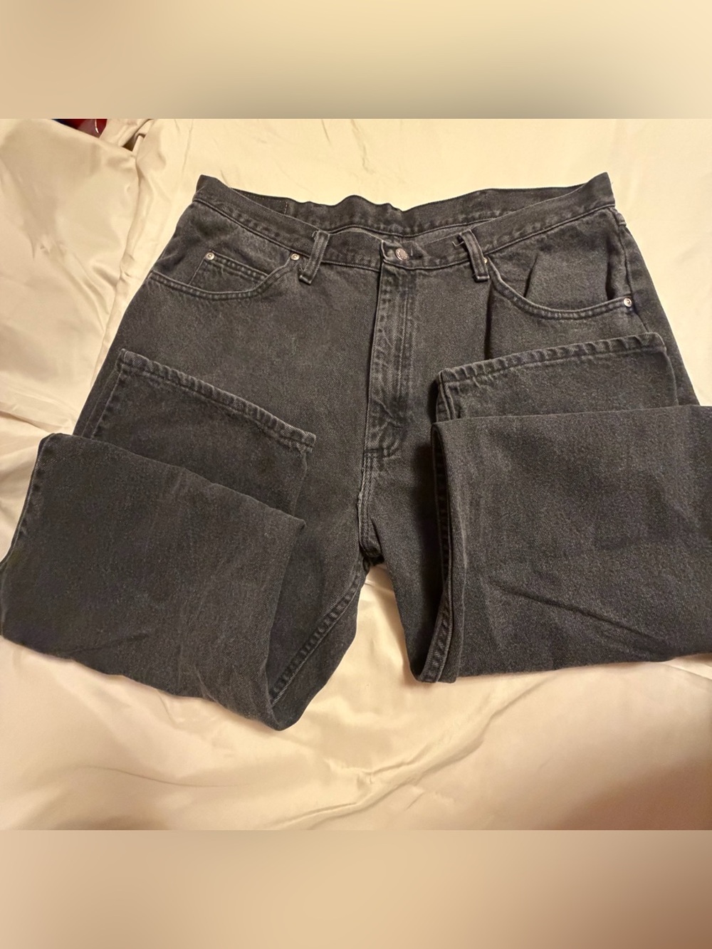 Wranglers Men's Black Washed Denim Jeans 38x34